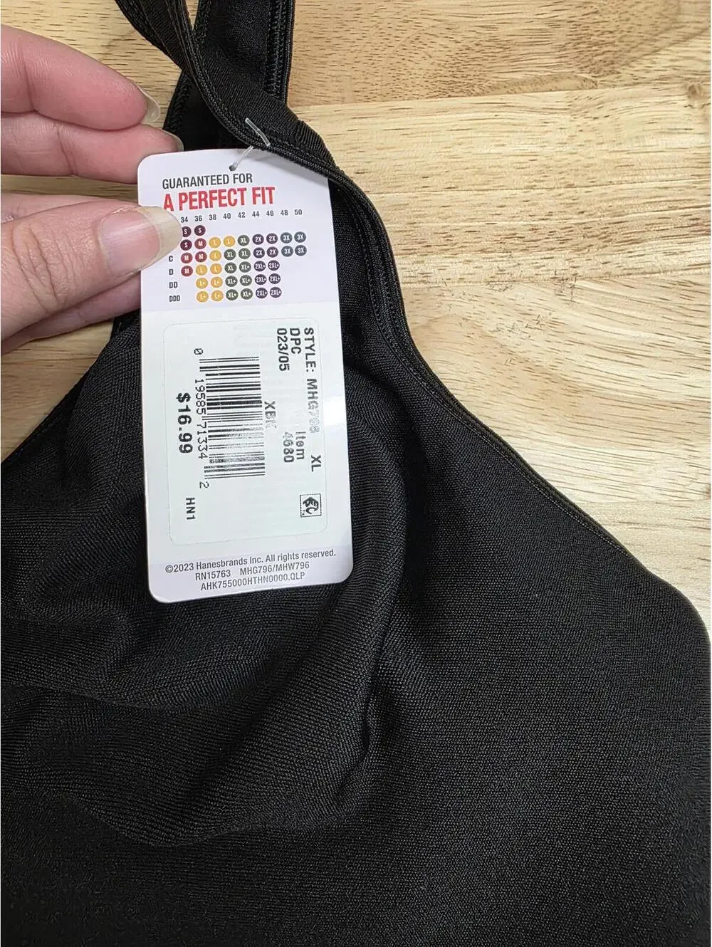 Hanes Women’s Smooth Comfort Wireless Bra Black X Large US